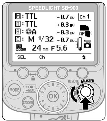 NIKON SB-900 - Setting the SB-900 as the master flash unit - 1