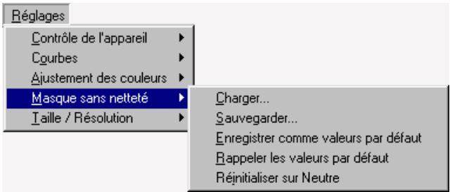 NIKON CAPTURE - Menu de paramètres du masque flou - 1
