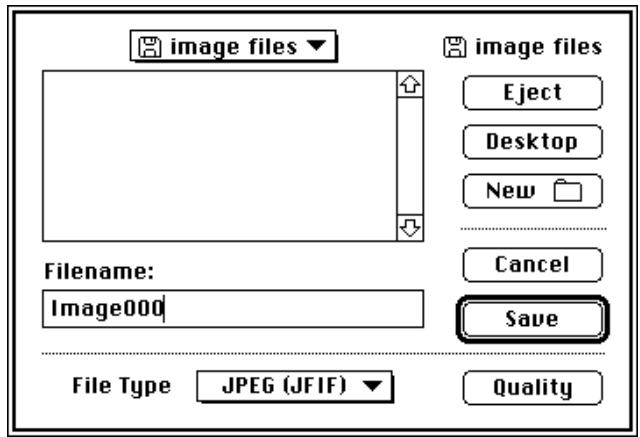 NIKON CONTROL MACINTOSH - Save Dialog Box - 1