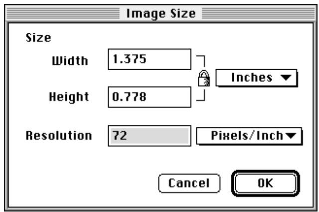 NIKON CONTROL MACINTOSH - Image Size Dialog Box - 2