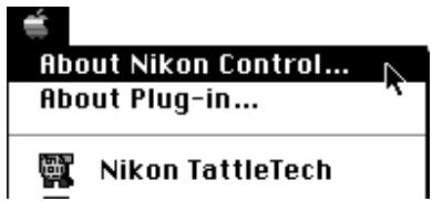 NIKON CONTROL MACINTOSH - About Box - 1