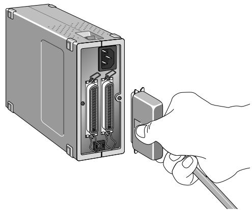 NIKON COOLSCAN II - Connecting the SCSI Cable - 1