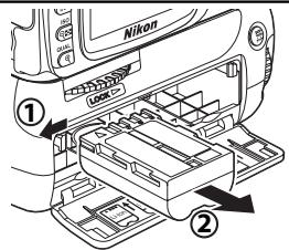 NIKON MB-D80 - Retrait des accumulateurs/piles - 1