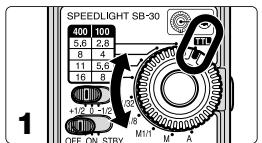 NIKON SB-30 - Close-up flash operation from approx. 0.3 to 1m (1 to 3.3 ft.) with the built-in wide-flash adapter - 1