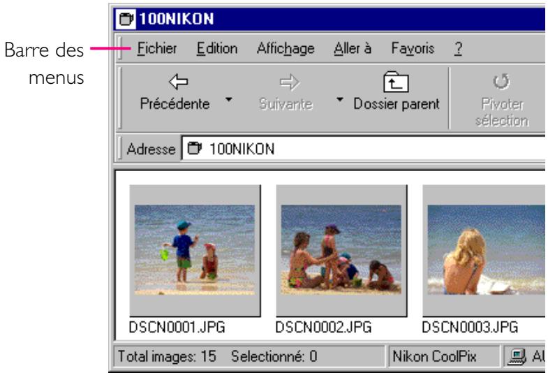 NIKON VIEW 2 - La barre des menus - 1