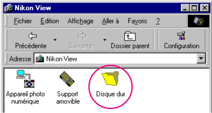 NIKON VIEW 2 - Double-cliquez sur l'icône Disque dur. - 1