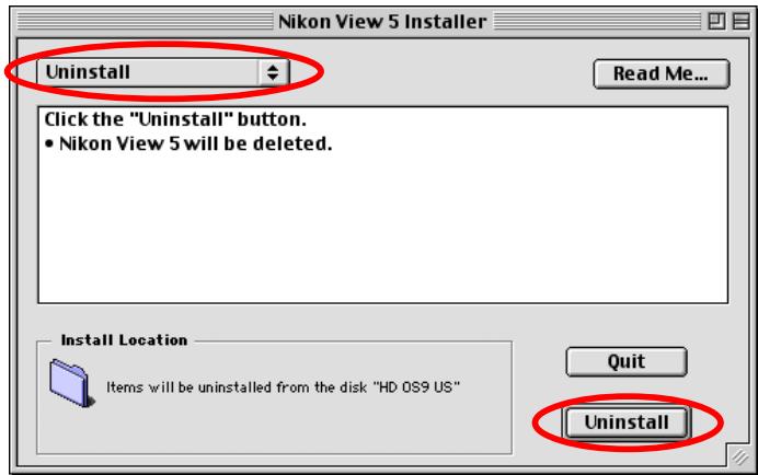 NIKON VIEW 5 - Step 2—Uninstall NikonView 5 - 1
