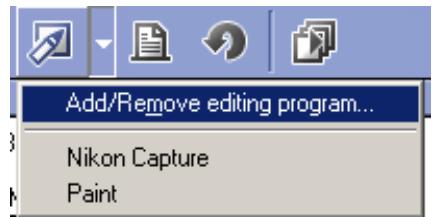 NIKON VIEW 5 - Displaying the Add/Remove editing program dialog box - 1