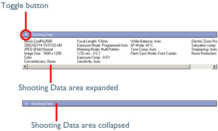 NIKON VIEW 5 - Displaying shooting data - 1