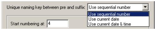 NIKON VIEW 5 - Unique naming key between pre and suffix pull-down menu - 1