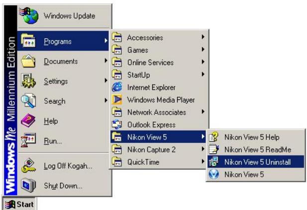 NIKON VIEW 5 - Step I—Uninstall NikonView 5 - 1