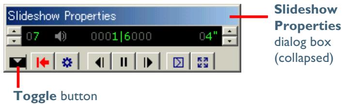 NIKON VIEW 5 - Switching the Slideshow Properties dialog box display - 1