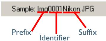NIKON VIEW 5 - File name creation rules dialog box - 2