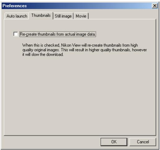 NIKON VIEW 5 - Setting how to create thumbnails - 1