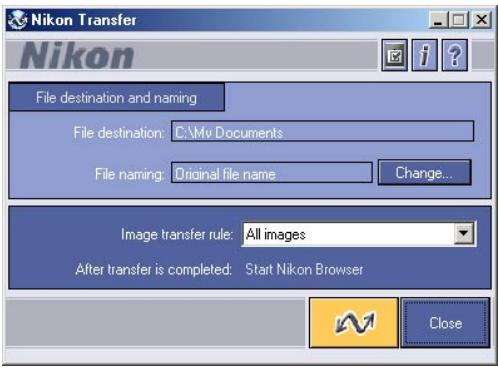 NIKON VIEW 5 - Restarting Nikon Transfer - 1
