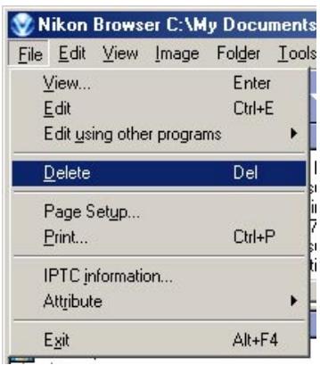 NIKON VIEW 5 - Deleting image files - 1