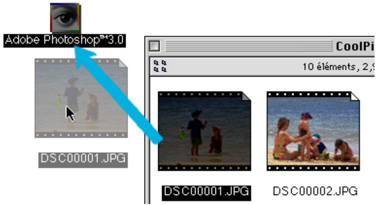NIKON VIEW 900 - Ouverture d'images sélectionnées par glisser-déplacer - 1