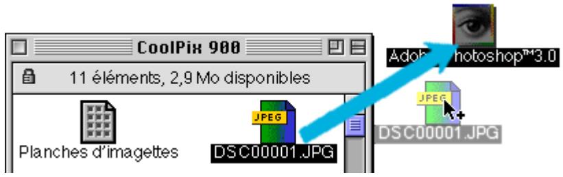 NIKON VIEW 900 - Ouverture d'images sélectionnées par glisser-déplacer - 1