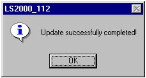 LS2000_112 Update successfully completed! OK