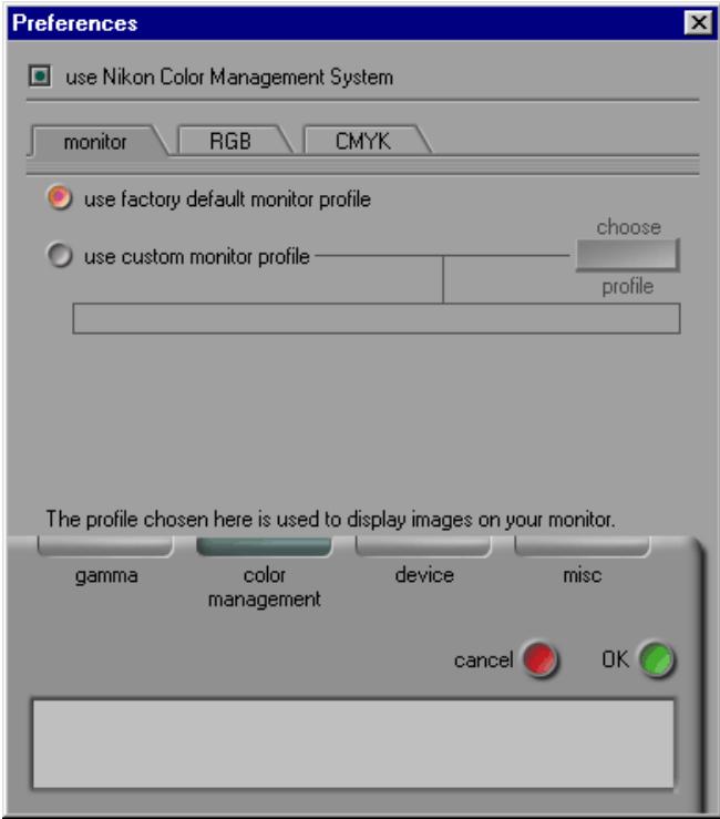 NIKON SCAN 2.5 - The Monitor Sheet - 1