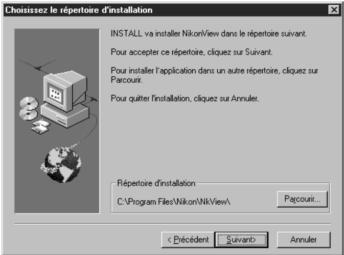 NIKON VIEW - Quatrième étape — sélectionner un réseau de destination pour nikon view - 1
