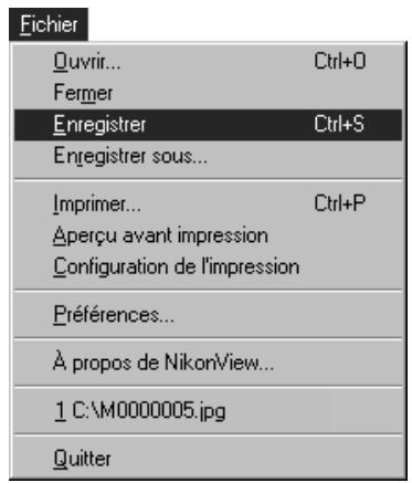 NIKON VIEW - Quatrième étape — enregistrer les documents sur le disque - 1