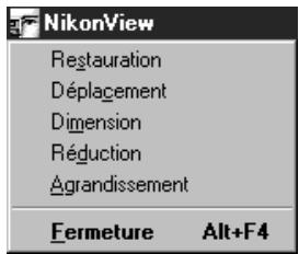 NIKON VIEW - Le menu contrôle de la fenêtre principale - 1