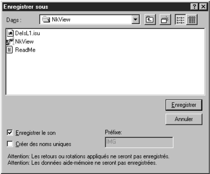 NIKON VIEW - Enregistrer des documents sur le disque - 1