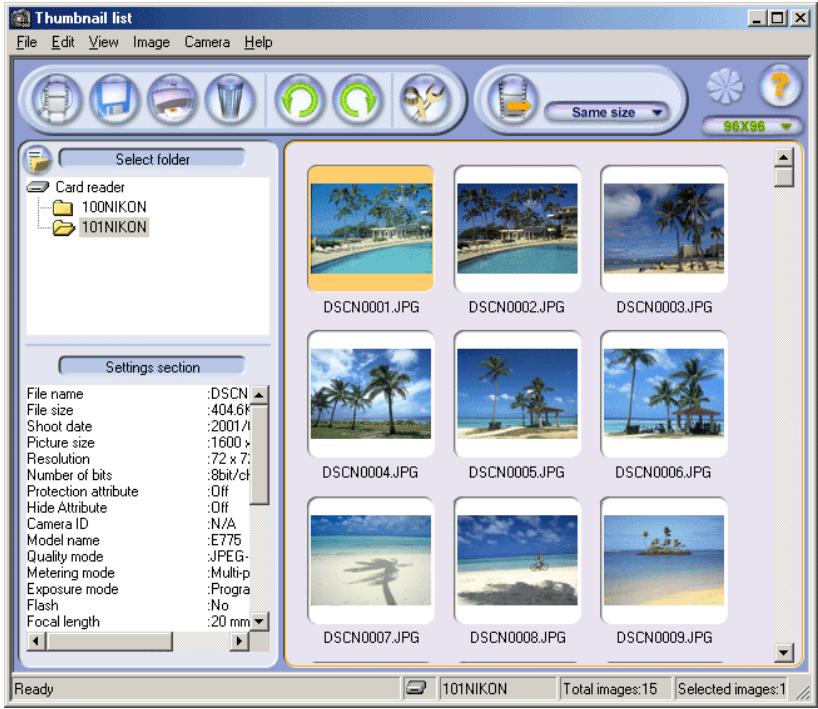 NIKON VIEW 4.1.1 - The,ThumbsailListWindow - 1