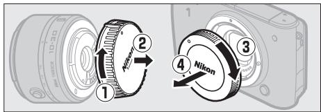 NIKON 1 J3 - Attach a lens. - 2