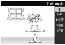 NIKON 1 J3 - Select a flash mode. - 1