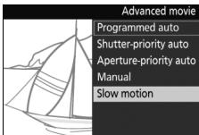 NIKON 1 J3 - Select advanced movie mode. - 3