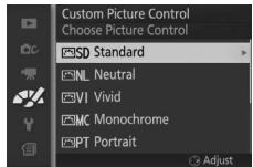 NIKON 1 J3 - Select a Picture Control. - 1