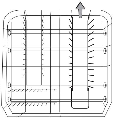 FAURE VA6011AF - Type 2: The right-hand plate inserts in the lower rack can be folded over to the left - 1