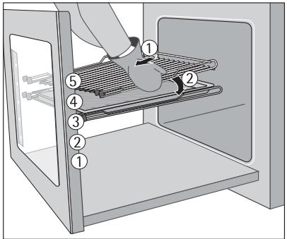 AEG-ELECTROLUX E4105-5-M - Inserting the side rail and drip pan together: - 1