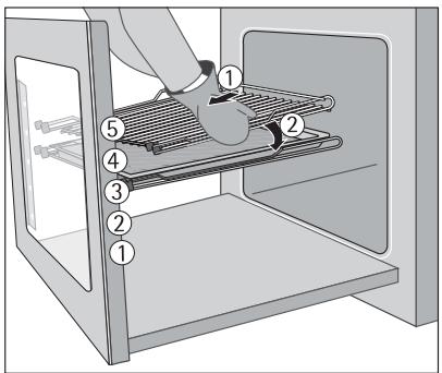 AEG-ELECTROLUX E4105-5-M EU(ML) - Inserting the baking tray or drip pan into the rack frame: - 3