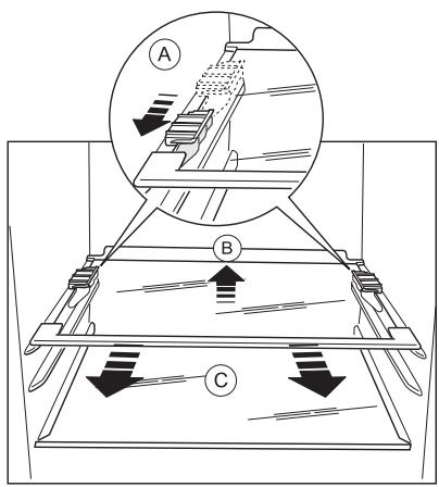 AEG-ELECTROLUX ENA34733W - Hyllyjen kiinnikkeiden irrottaminen - 1