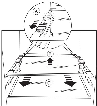 AEG-ELECTROLUX ENA34733W - Borttagning av hyllspärrarna - 1