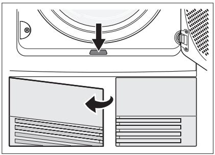 Diagram illustrating a device's internal structure with a button and directional arrow indicating rotation or change.