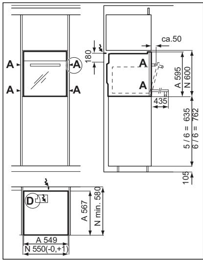 AEG-ELECTROLUX EBKGL3XCN - Installing the oven - 1