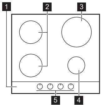 AEG-ELECTROLUX EGG6242NON - Cooking surface layout - 1