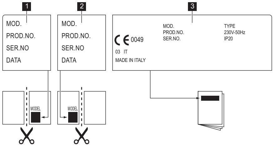 AEG-ELECTROLUX EGG9363 - Labels supplied with the accessories bag - 1