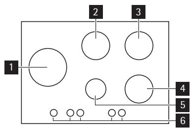 AEG-ELECTROLUX EGS7353NOX - Cooking surface layout - 1