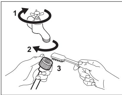 AEG-ELECTROLUX EWF1284EDW - CLEANING THE INLET HOSE AND THE VALVE FILTER - 1