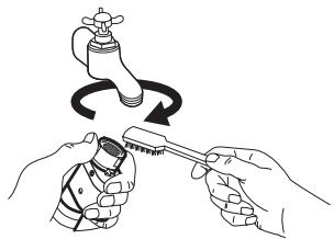AEG-ELECTROLUX WASLEP201 - Cleaning the water inlet filters: - 1