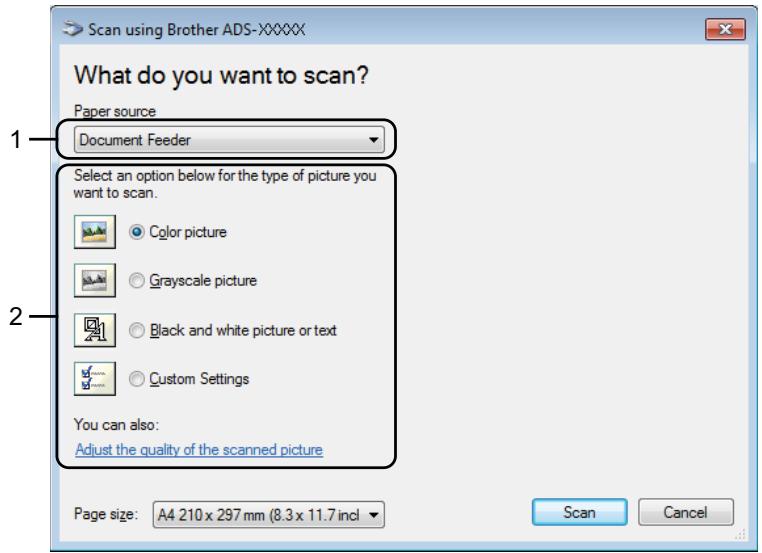 BROTHER ADS-1100W, ADS1100WUN1 - WIA Driver Settings - 1
