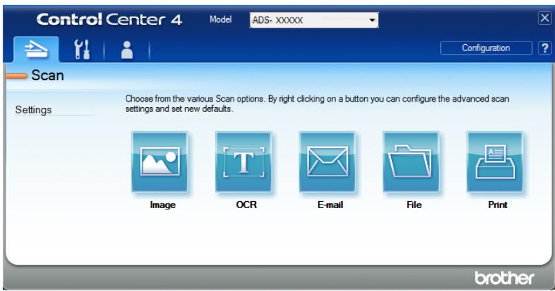BROTHER ADS-1100W, ADS1100WUN1 - Select the Scan tab. - 1