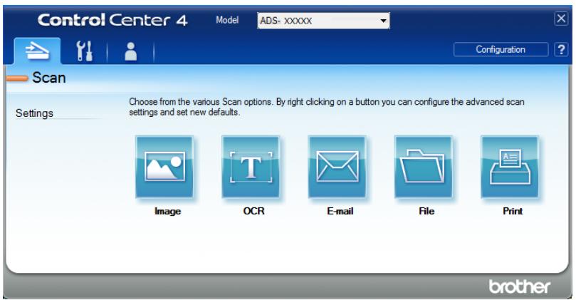 BROTHER ADS-1100W, ADS1100WUN1 - Select the Scan tab. - 1