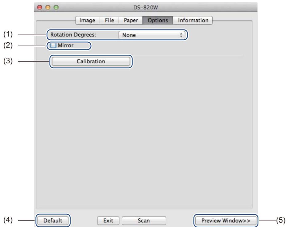 BROTHER DS-820W - Options settings - 1