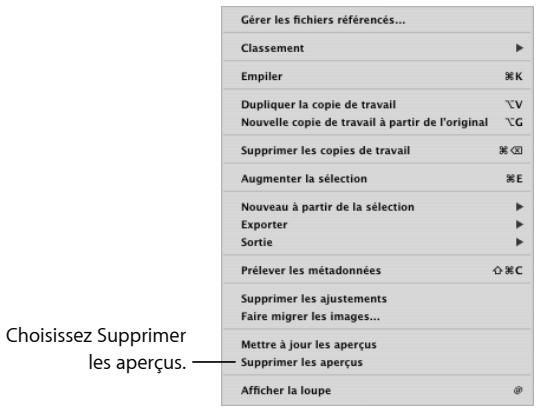 APPLE APERTURE 1.5 - Pour forcer la reconstruction des aperçus JPEG d'un projet : - 2